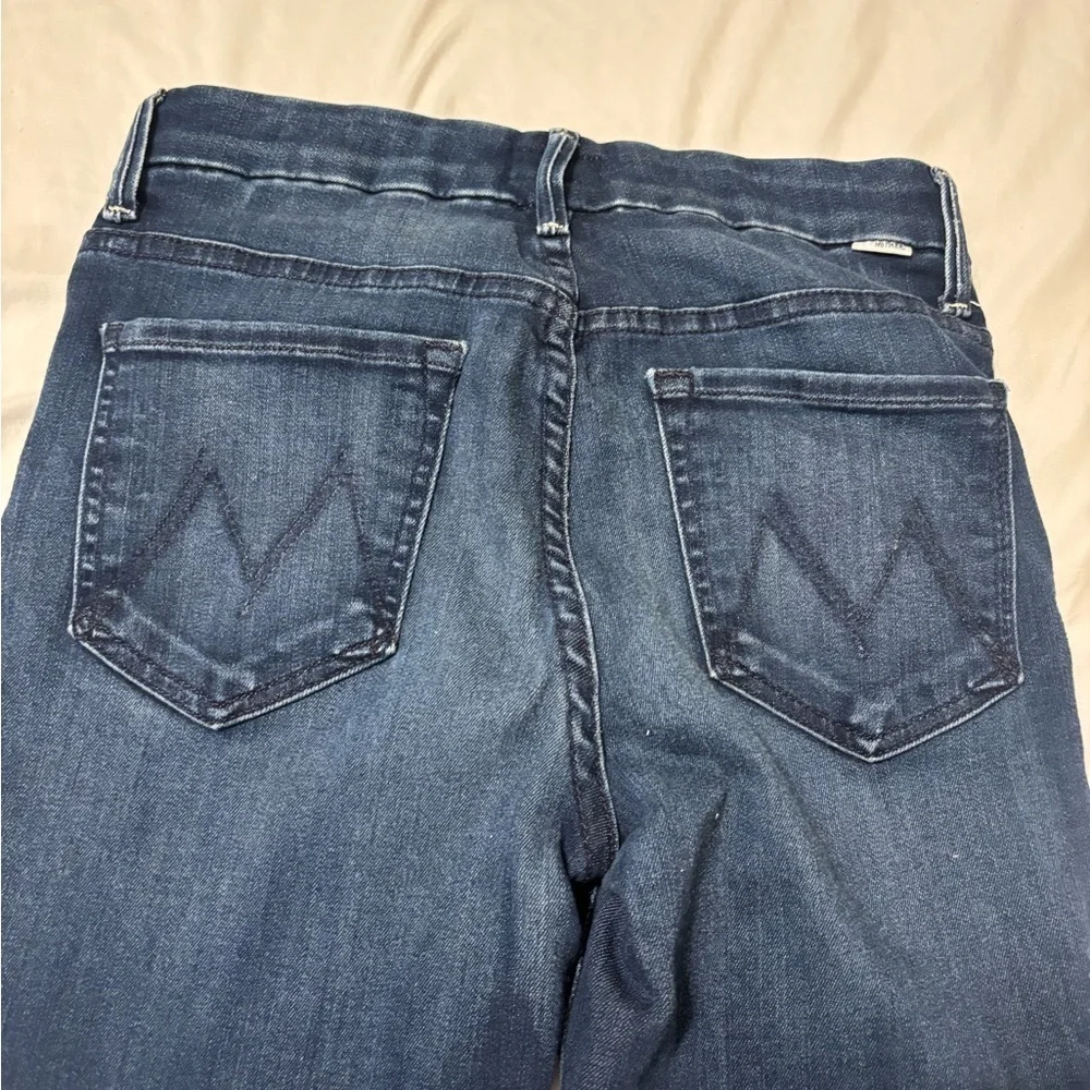 Mother, high waisted, looker ankle fray, Dark Blue Women's Jeans size 27 - Picture 10 of 11